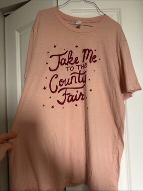 Bella Canvas Pink Short Sleeve Tee with Burgundy Graphic